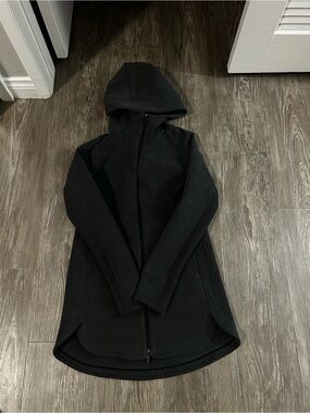 Women’s washed black Hooded Zip Jacket